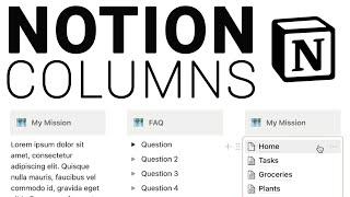 Notion Tutorial: How to Make Columns and Sections in Notion! (Made Easy)
