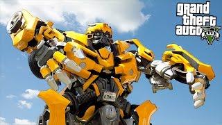 TRANSFORMERS BUMBLEBEE & OPTIMUS PRIME!! (GTA 5 Mods)