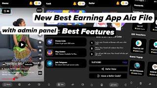  New Best Earning App Aia File | How to make task earning app | task app aia file with admin panel