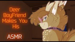 [Furry ASMR] Deer Boyfriend Makes You His For The Night (Kissing, Mic Blowing)