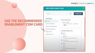 How to use the Recommended Enablement CRM Card