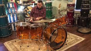 RCI Vistalite / Starlite Amber Zep Bonham Drum Set - George Fludas