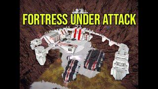 Mountain Fortress Under Attack - Space Engineers