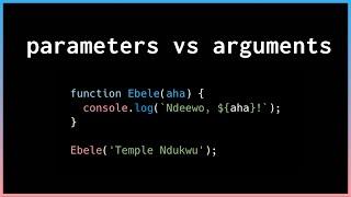 Understanding JavaScript Parameters and Arguments: Demystifying the Difference n'Igbo