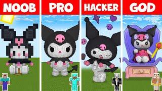 Minecraft NOOB vs PRO vs HACKER vs GOD - CUTE KUROMI STATUE HOUSE BUILD CHALLENGE