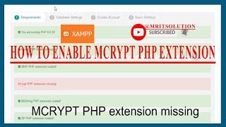 How to Enable PHP Extension MCRYPT | Easy Tutorial