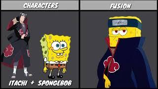 Naruto And Spongebob Characters Fusion Form // Spongebob As Akatsuki (Fan Art)