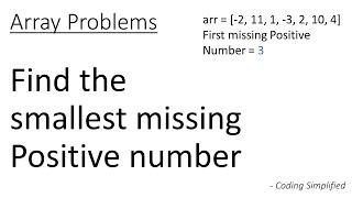 Array - 50: Find first missing positive number in given array