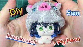 [Tutorial] Make Inosuke doll 5cm + Pig Head| May Inosuke doll 5cm + Mũ đầu heo #plush #inosuke