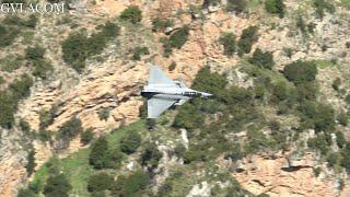 Low level Flying French Air Force Dassault Rafale at Iniochos 2023