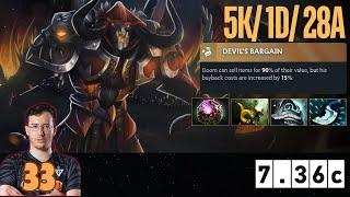 LIQUID.33 - Offlane Doom Devil's Bargain Gameplay | Dota 2 Pro Gameplay | 7.36c