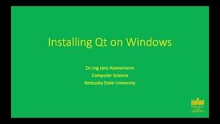 Toolchain Setup - Installing Qt on Windows