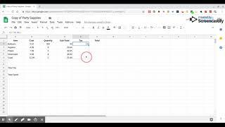 Google Sheets Calculating Taxes