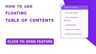 How to add a Floating Table of contents in WordPress