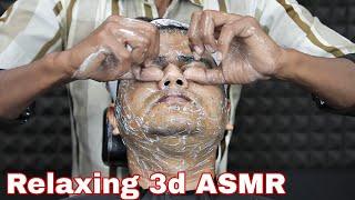 Face Scrub And Cleaning With Head Massage & Neck Crack | home asmr clinic