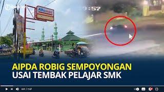 Rekaman CCTV 41 Detik Aipda Robig Sempoyongan Usai Tembak Pelajar SMK Semarang, Mabuk?