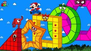 Pattern Palace: Can Mario and Numberblocks 1 beat STAR SHAPES Numberblocks Maze | Game Animation