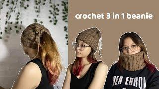 CROCHET 3 in 1 BEANIE TUTORIAL