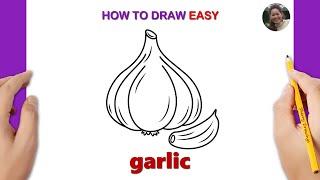 How to Draw a Garlic Easy | Sherry Drawings