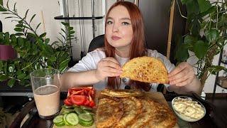 МУКБАНГ | Чебуреки, какао | Mukbang | Chebureki, cocoa | Vegan