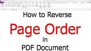 How to Reverse the Order of Pages in a PDF File in Foxit PhantomPDF