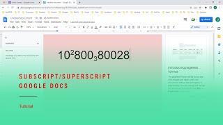 How to do Subscript and Superscript in Google Docs