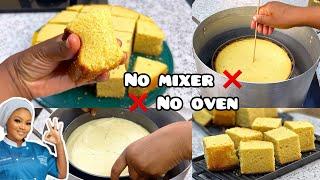 HOW TO BAKE CAKE WITHOUT AN OVEN AND MIXER || No Oven No Mixer || CHEF MAAH