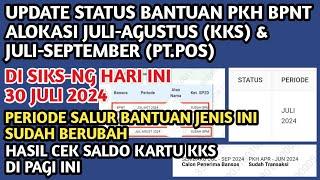 HASIL CEK SALDO PKH BPNT DI KKS DI PAGI INI BERDASARKAN STATUS PKH BPNT DI SIKS-NG JULI-AGUSTUS 2024