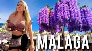 MALAGA CITY  Walking Tour in the Port Bars, Restaurants & Shops June 2024 Costa del Sol Spain 4K