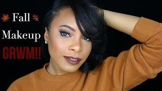 GRWM : Fall Inspired Makeup | Orange Smokey Eye & Dark Brown Lip | AlyraTV