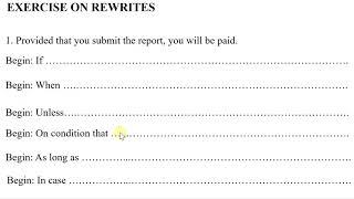 2024 GCE and Grade 12 English Lesson on rewrites based on conditional clauses