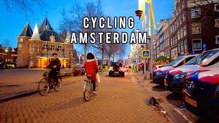  Amsterdam Bike Ride 4K Evening Cycling Through the Streets of Amsterdam 2022 POV