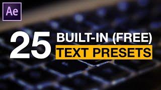 25 Best Text Presets for After Effects CC | No Plugin Required