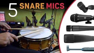 5 snare microphones: Shure SM57; Beta 98 amp c; Sennheiser MD 421 Telefunken M80 beyerdynamic TG D35