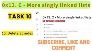 0x13. C - More singly linked lists;ALX: 10. Delete at index