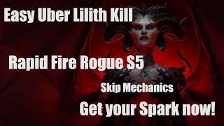 Easy Uber Lilith Kill Skip 2nd phase mech - Rapid Fire Rogue | Diablo 4 Season 5