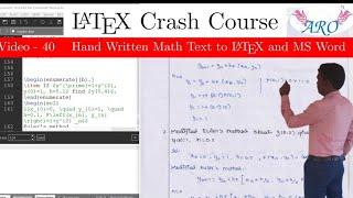 Handwritten to TeX and Word: Convert Hand Written Math Equation to Word or LaTeX. PDF to LaTeX
