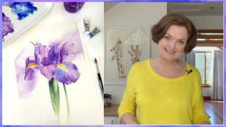 Iris Watercolor Painting  - Techniques Explained 