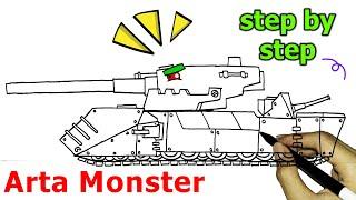 Cara Menggambar Tank Arta Monster | Homeanimations | Part 3 - Step by Step