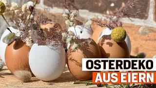 Absoluter Hingucker auf dem Ostertisch: Osterkranz aus Eiern selber machen