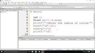 Calculate Area of circle in C Programming