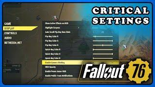 Fallout 76: Settings You Need to Change ASAP & Quick ini Fix for fps and Input Lag.