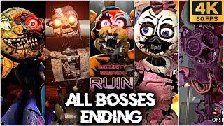 FNAF Security Breach RUIN DLC All Bosses + Ending (4K60fps)