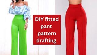 DIY HOW TO DRAFT A FEMALE STRAIGHT FITTED PANT WITH BUTT CONTOUR PART 1