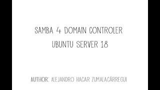 Samba Domain Controller Configuration for Ubuntu Server 18