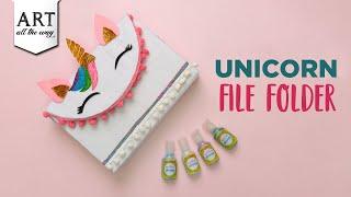 Unicorn File Folder | DIY Glitter Art | Desk Decor Ideas