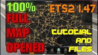How to open 100% map in ETS2 (Full Map Discovered, Guide and files) ETS2 1.47