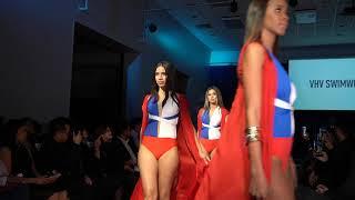 Teen models at swimwear fashion show at Manhattan Fashion week