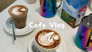 CAFE VLOG ️ 바쁘다 바빠 커피 2잔 동시에 빠르게 만드는 카페 브이로그 | 라떼아트 | ASMR