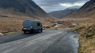 Campervan Glencoe New Years Eve trip,red squirrel campsite and Harry Potter locations